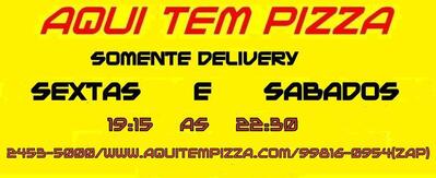 O logotipo do Aqui tem Pizza