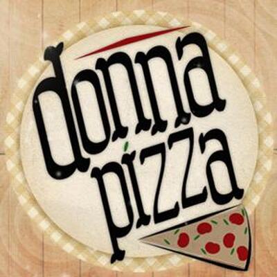 A representação gráfica da marca do Donna Pizza