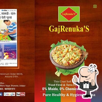 Here’s the advertisement of GajRenuka's Wood Fired Pizza