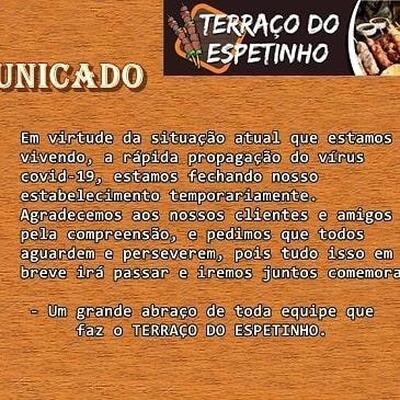 Aqui está a publicidade do Terraço do Espetinho