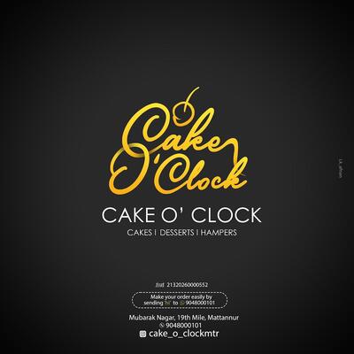 The advertisement displays information about Cake O Clock