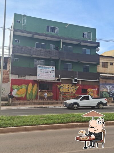 Você pode espairecer no na área externa do Super Milho Pamonharia e Pastelaria