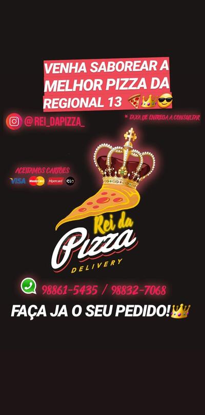 A publicidade apresenta informações sobre o Rei da Pizza