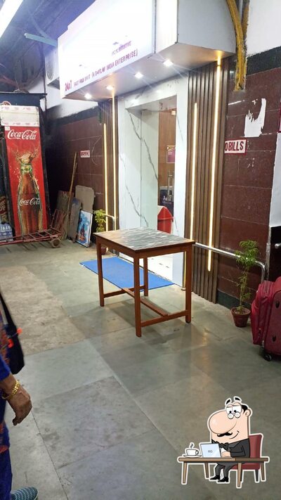 Take a seat at one of the tables at IRCTC Food Track