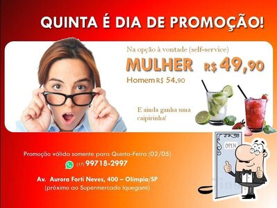 A publicidade mostra informações sobre o Yaya pastéis e sucos Olímpia SP