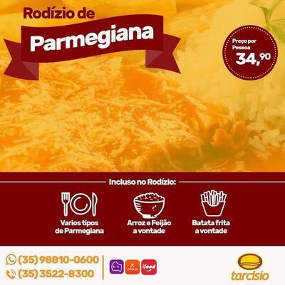 A publicidade mostra informações sobre o Tarcísio Lanches