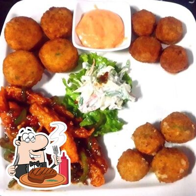 Meat dishes are offered by Kar C Lounge & Restaurant