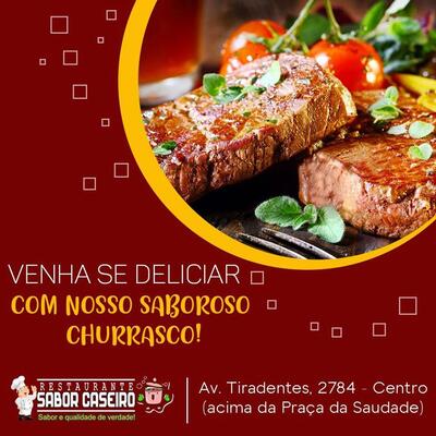 A publicidade mostra informações sobre o Restaurante Sabor Caseiro