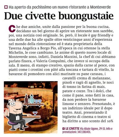 Siediti a un tavolo di Ristorante "Le Civette"
