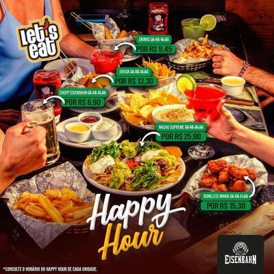 A publicidade mostra informações sobre o Let's Eat Bandeiras