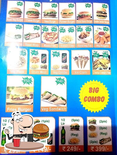Royal Fast food offers a selection of options for burger lovers