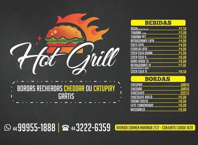 Aqui está a publicidade do Hot Grill Lanches e Pizza Maringá PR