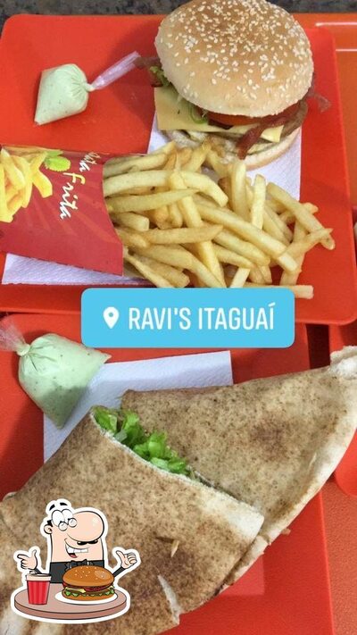 Os hambúrgueres do Ravi's Itaguai irão satisfazer uma variedade de gostos