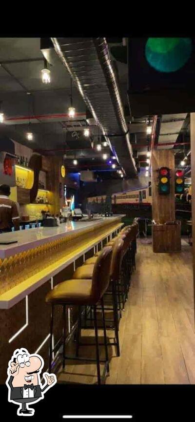 Take a seat at one of the tables at Beer Station