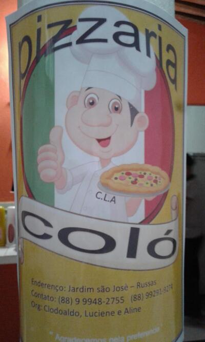 O logotipo do Pizzaria do irmão Coló