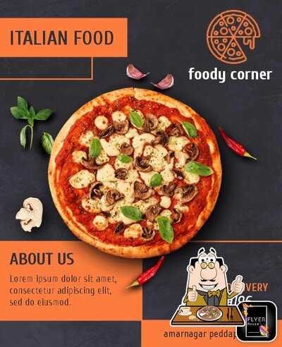 Pick pizza at Foody corner