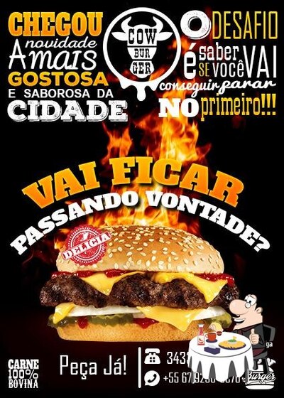 Cow Burger serve uma gama de opções para os amantes dos hambúrgueres
