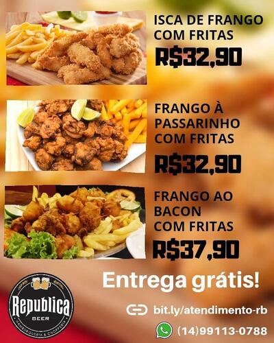 A publicidade mostra informações sobre o Republica Beer