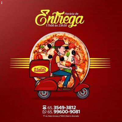 A publicidade apresenta informações sobre o D' Italia Pizzaria