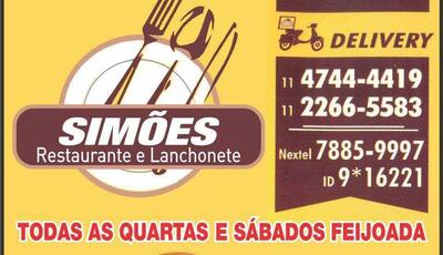 A publicidade mostra informações sobre o Restaurante Simões