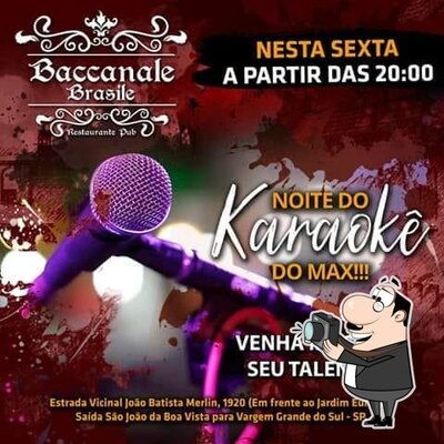 A publicidade mostra informações sobre o Baccanale Brasile Restaurante Pub