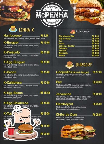 Experimente um hambúrguer no McPenha Burger