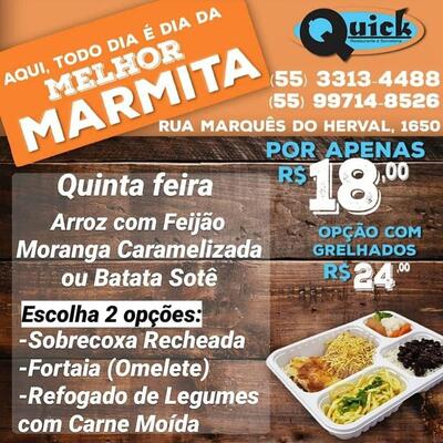 A publicidade apresenta informações sobre o Restaurante Quick