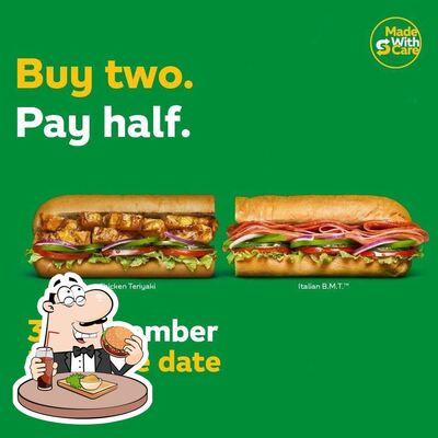 Order one of the burgers served at Subway