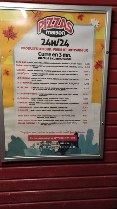 L'annonce publicitaire montre les informations sur ABC Pizzas