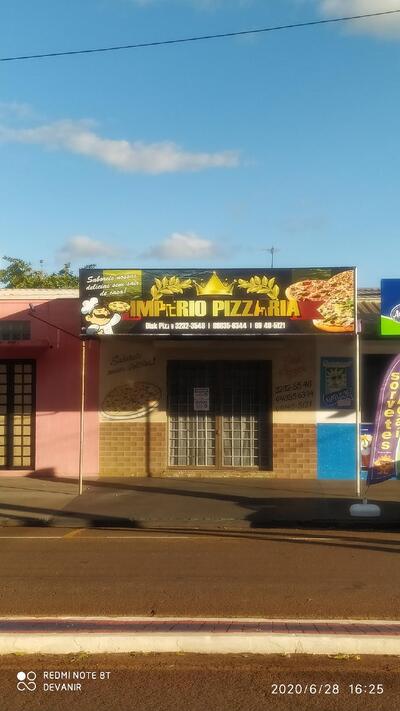 A publicidade apresenta informações sobre o IMPÉRIO PIZZARIA