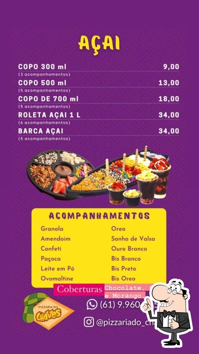 Aqui está a publicidade do Pizzaria do Chaves