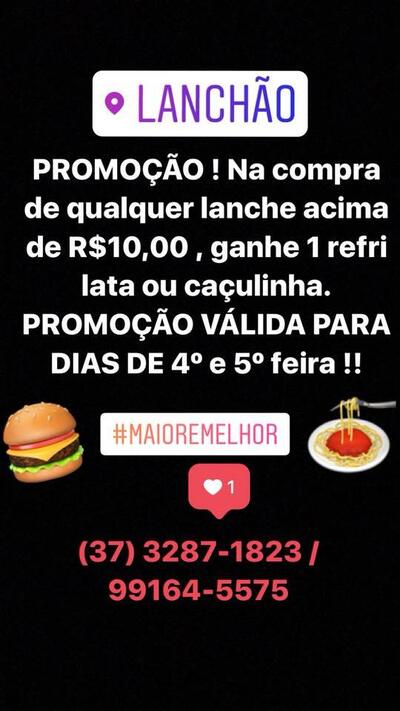 A publicidade apresenta informações sobre o Lanchao