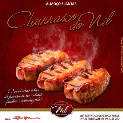 Aqui está a publicidade do Churrasco do Nil Macapá AP