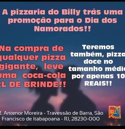 Aqui está a publicidade do Pizzaria Do Billy