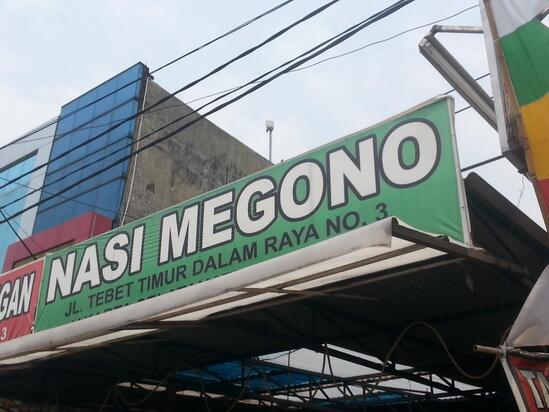 Menu at Nasi Megono restaurant, South Jakarta, No.3