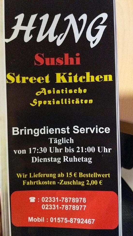 Menu at Hung Street Kitchen restaurant, Hagen
