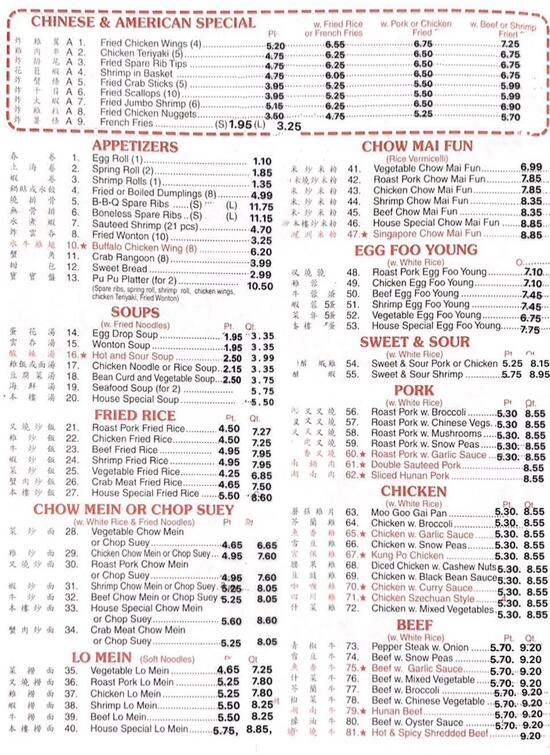 Menu at Neuse River Chinese Restaurant, Goldsboro, US117