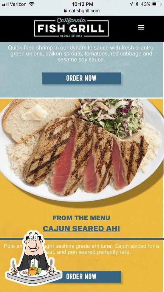 California Fish Grill, 153C Serramonte Center in Daly City Restaurant menu and reviews