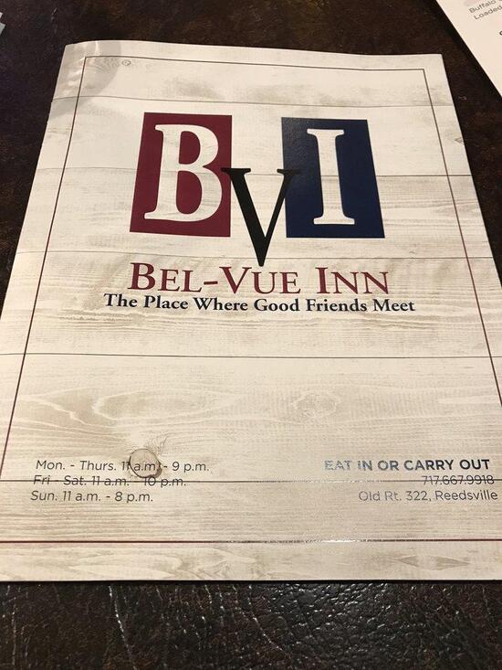 Menu at Bel-Vue Inn pub & bar, Reedsville