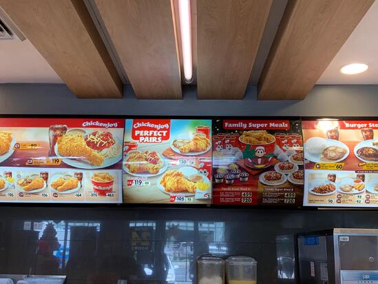 Menu at Jollibee restaurant, Davao City, Buhangin Road