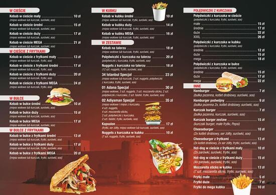 Menu At ISTANBUL KEBAB Restaurant, Wola