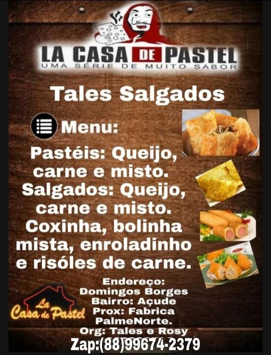 Carta del pub y bar La casa del pastel, Brasil, Rua Walmar Braga