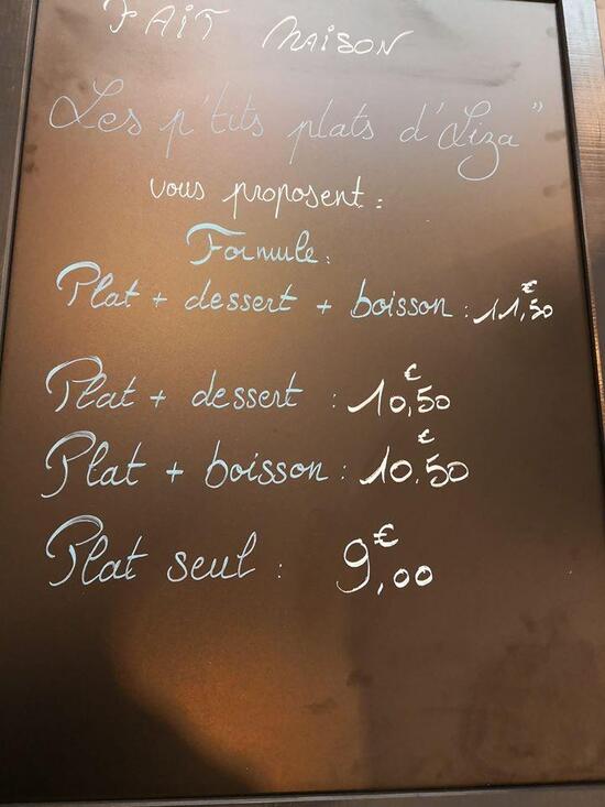 Menu At Les Ptits Plats DLiza Restaurant Paris