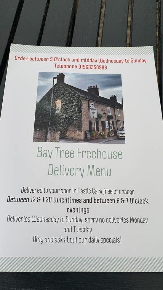 Menu at Bay Tree pub & bar, Castle Cary