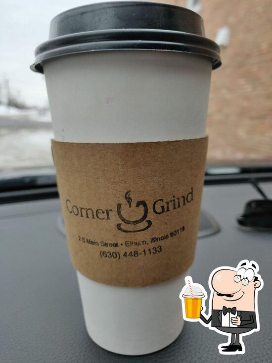 Menu at The Corner Grind cafe, Elburn