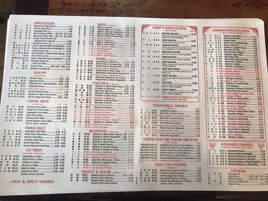 Menu at Great Wall Kitchen restaurant, New Paltz, 9 New Paltz Plaza