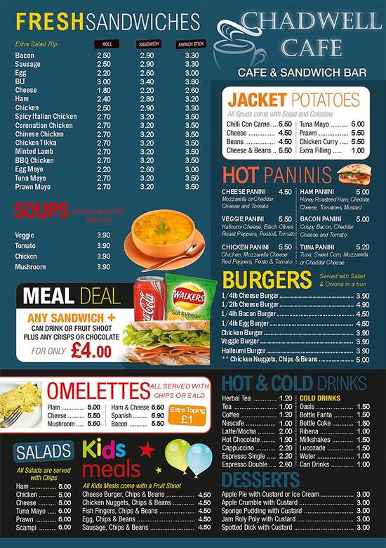 Menu at Amareta Cafe, Grays