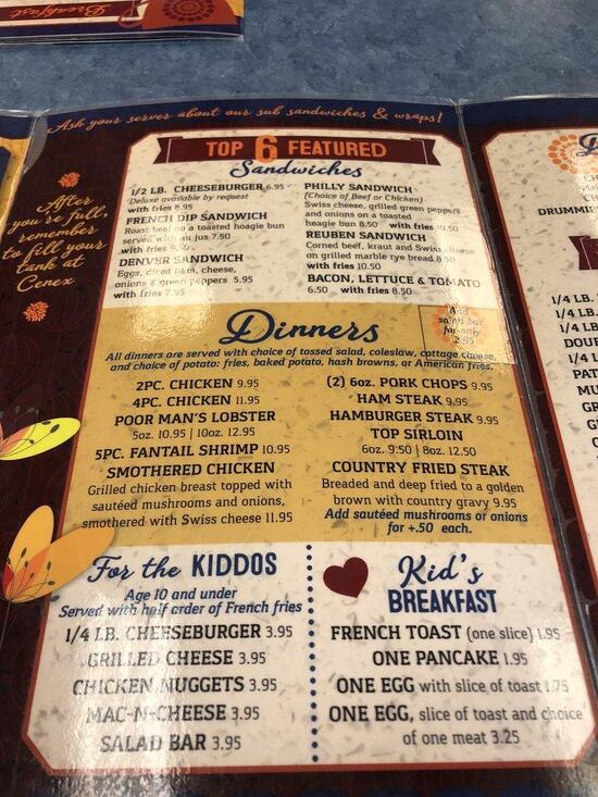 Menu at Hills 210 Cafe & Subs, Wahpeton