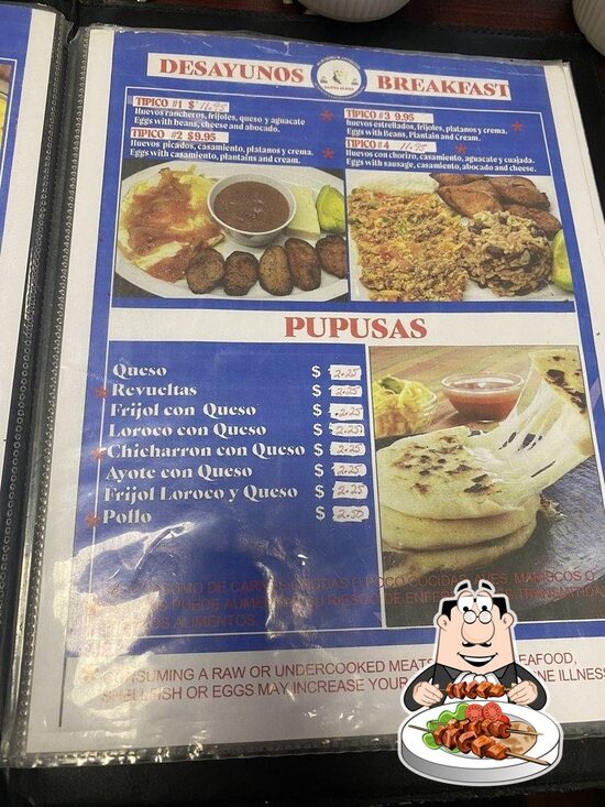 Menu at Pupusería & Antojitos Santa Elena restaurant, Silver Spring
