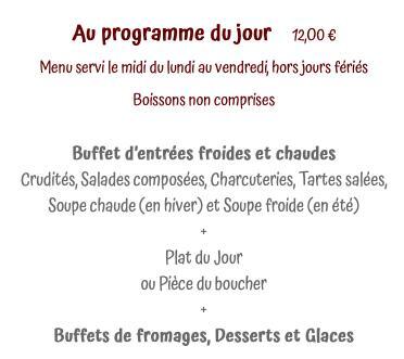 Menu au Restaurant le Carré d'Eau, Magné
